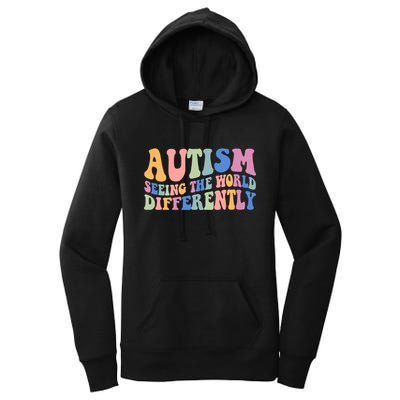 Autism Seeing The World Differently Groovy Women's Pullover Hoodie