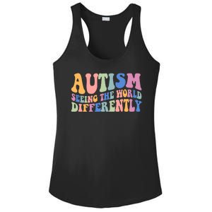 Autism Seeing The World Differently Groovy Ladies PosiCharge Competitor Racerback Tank