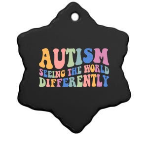 Autism Seeing The World Differently Groovy Ceramic Star Ornament