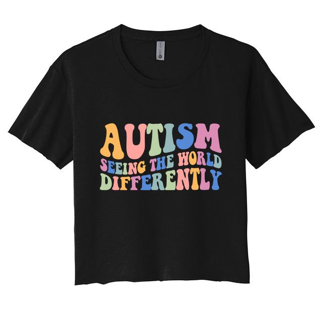 Autism Seeing The World Differently Groovy Crop Top