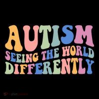 Autism Seeing The World Differently Groovy Cropped Pullover Crew