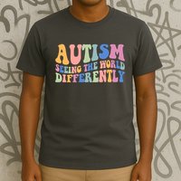 Autism Seeing The World Differently Groovy T-Shirt