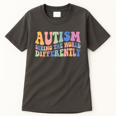 Autism Seeing The World Differently Groovy Tall T-Shirt