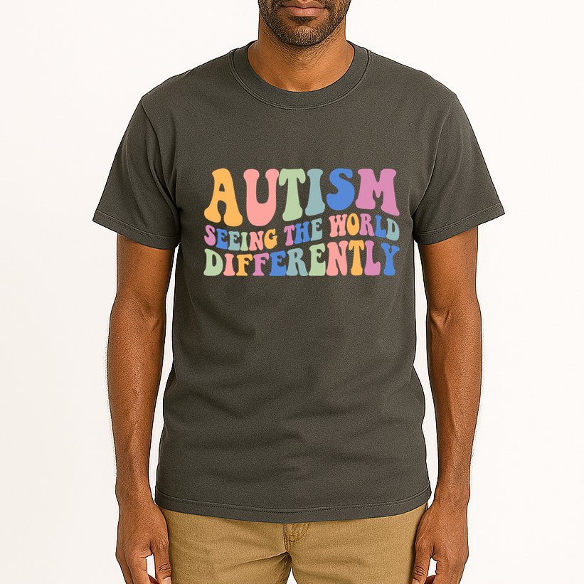 Autism Seeing The World Differently Groovy Tall T-Shirt