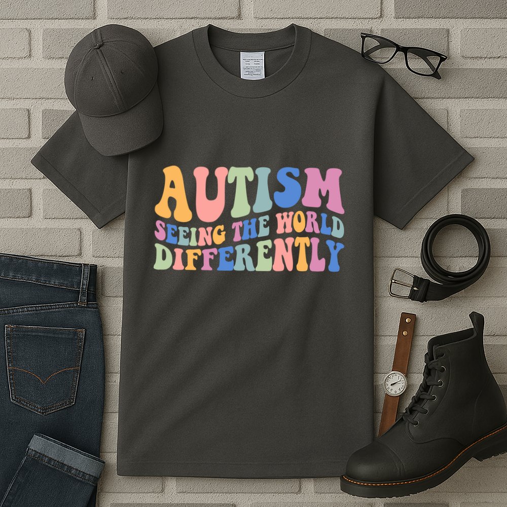 Autism Seeing The World Differently Groovy Tall T-Shirt