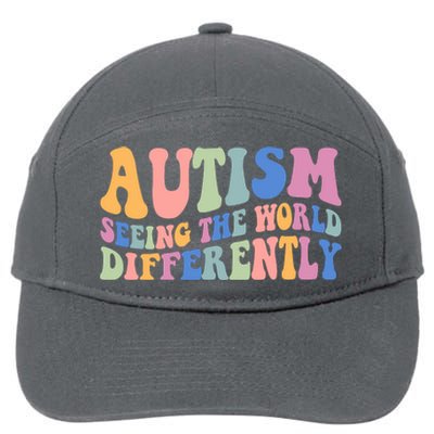 Autism Seeing The World Differently Groovy 7-Panel Snapback Hat