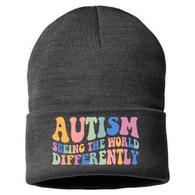 Autism Seeing The World Differently Groovy Sustainable Knit Beanie