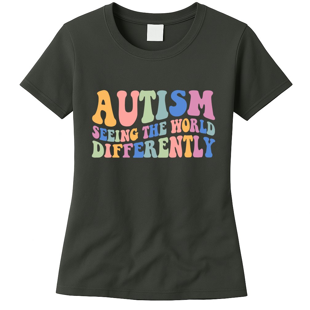Autism Seeing The World Differently Groovy Womens T-Shirt