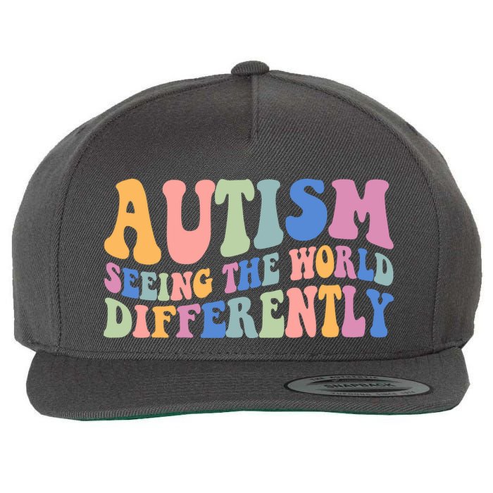 Autism Seeing The World Differently Groovy Wool Snapback Cap
