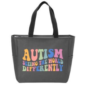 Autism Seeing The World Differently Groovy Zip Tote Bag