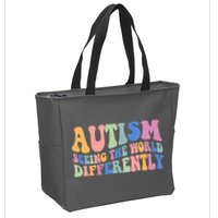 Autism Seeing The World Differently Groovy Zip Tote Bag