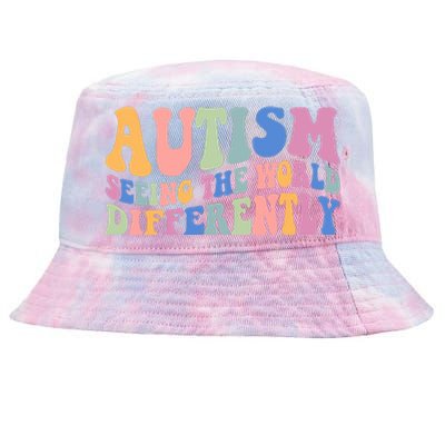 Autism Seeing The World Differently Groovy Tie-Dyed Bucket Hat