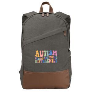 Autism Seeing The World Differently Groovy Cotton Canvas Backpack