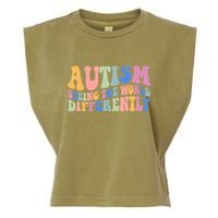 Autism Seeing The World Differently Groovy Garment-Dyed Women's Muscle Tee