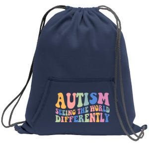 Autism Seeing The World Differently Groovy Sweatshirt Cinch Pack Bag