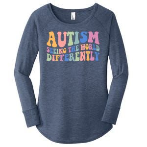 Autism Seeing The World Differently Groovy Women's Perfect Tri Tunic Long Sleeve Shirt