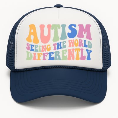 Autism Seeing The World Differently Groovy Trucker Hat