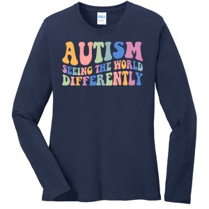 Autism Seeing The World Differently Groovy Ladies Long Sleeve Shirt