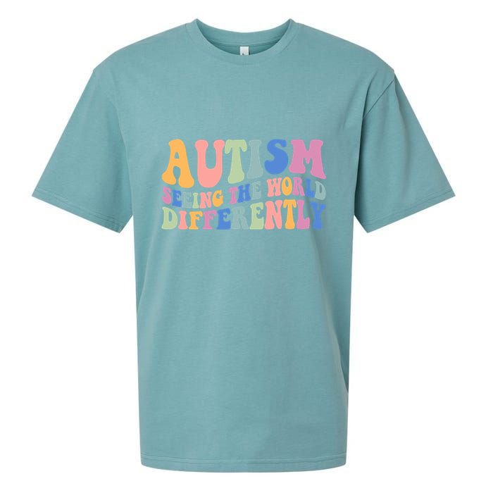 Autism Seeing The World Differently Groovy Sueded Cloud Jersey T-Shirt