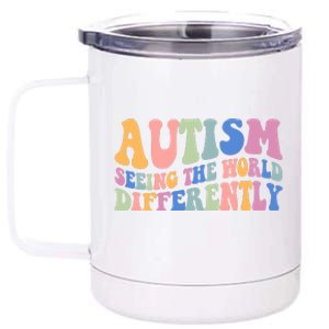 Autism Seeing The World Differently Groovy 12 oz Stainless Steel Tumbler Cup