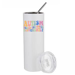 Autism Seeing The World Differently Groovy Stainless Steel Tumbler