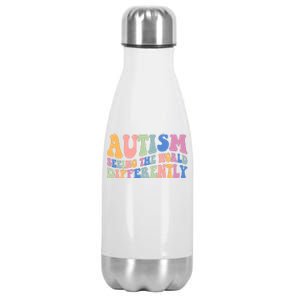 Autism Seeing The World Differently Groovy Stainless Steel Insulated Water Bottle