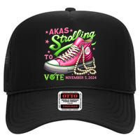 Akas Strolling To Vote November 5 2024 Kamala Harris Design High Crown Mesh Back Trucker Hat