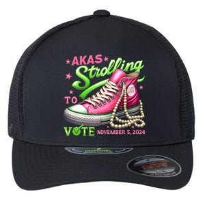 Akas Strolling To Vote November 5 2024 Kamala Harris Design Flexfit Unipanel Trucker Cap