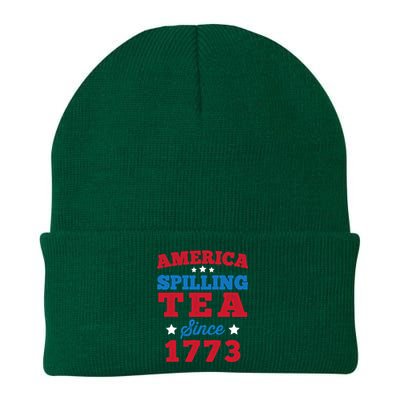 AMERICA Spilling Tea Since 1773 Boston Party Funny 4th July Knit Cap Winter Beanie