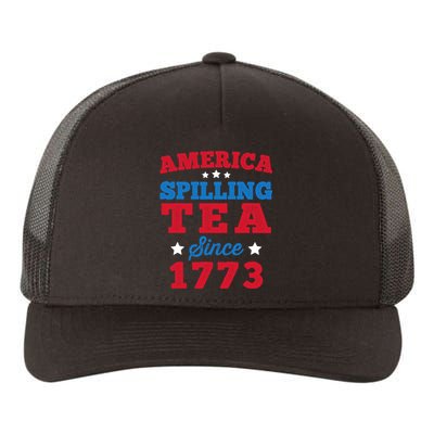 AMERICA Spilling Tea Since 1773 Boston Party Funny 4th July Yupoong Adult 5-Panel Trucker Hat