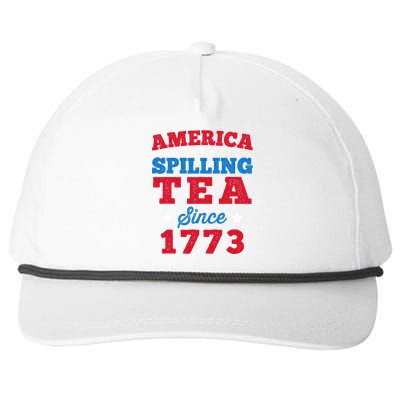 AMERICA Spilling Tea Since 1773 Boston Party Funny 4th July Snapback Five-Panel Rope Hat