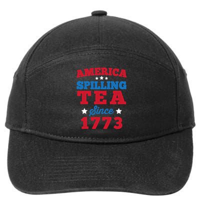 AMERICA Spilling Tea Since 1773 Boston Party Funny 4th July 7-Panel Snapback Hat