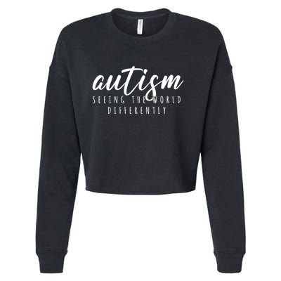 Autism Seeing The World Differently Cropped Pullover Crew