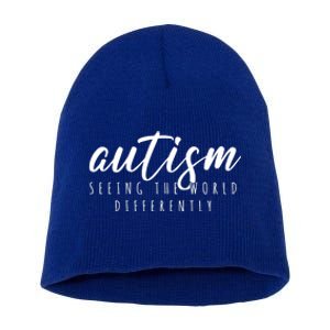 Autism Seeing The World Differently Short Acrylic Beanie