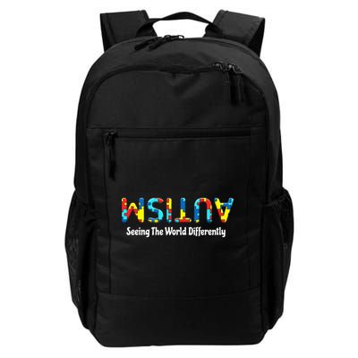 Autism Seeing The World Differently Upside Autism Awareness Backpack