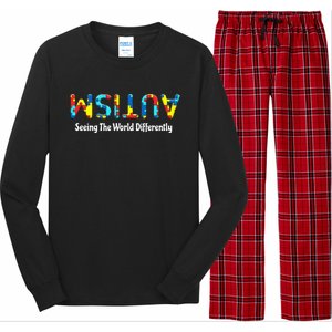 Autism Seeing The World Differently Upside Autism Awareness Long Sleeve Pajama Set