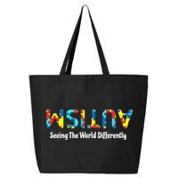 Autism Seeing The World Differently Upside Autism Awareness 25L Jumbo Tote