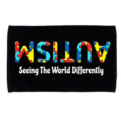 Autism Seeing The World Differently Upside Autism Awareness Microfiber Hand Towel