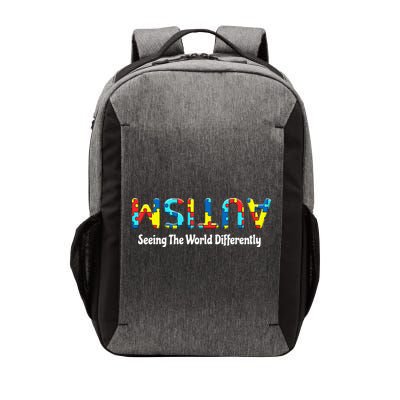 Autism Seeing The World Differently Upside Autism Awareness Vector Backpack