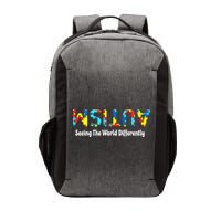 Autism Seeing The World Differently Upside Autism Awareness Vector Backpack