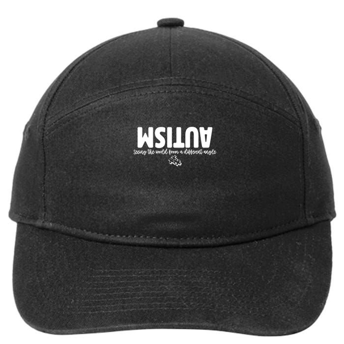 Autism Seeing The World From A Different Angle 7-Panel Snapback Hat