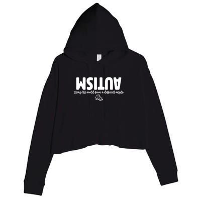 Autism Seeing The World From A Different Angle Crop Fleece Hoodie