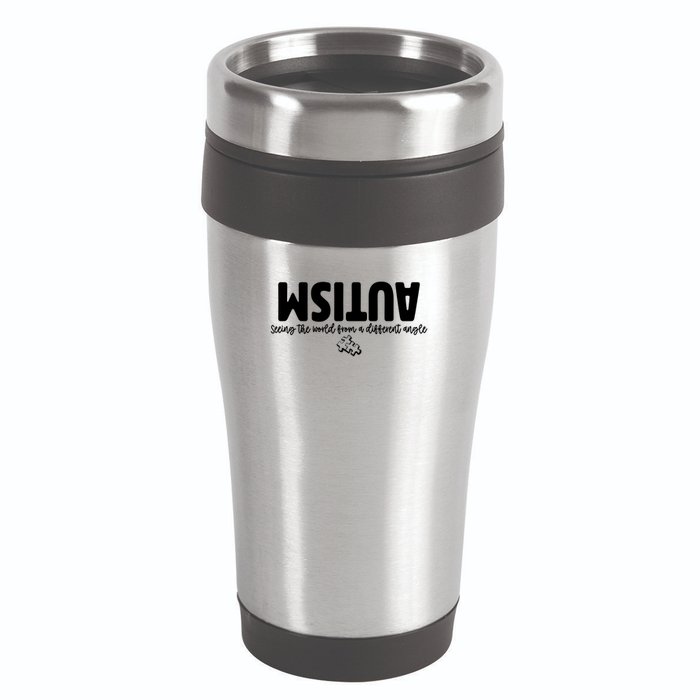 Autism Seeing The World From A Different Angle 16oz Travel Tumbler