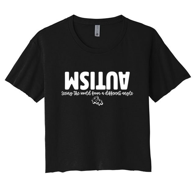 Autism Seeing The World From A Different Angle Crop Top