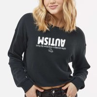 Autism Seeing The World From A Different Angle Cropped Pullover Crew