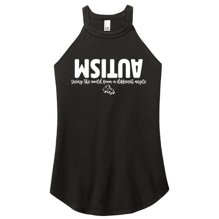 Autism Seeing The World From A Different Angle Women's Perfect Tri Rocker Tank