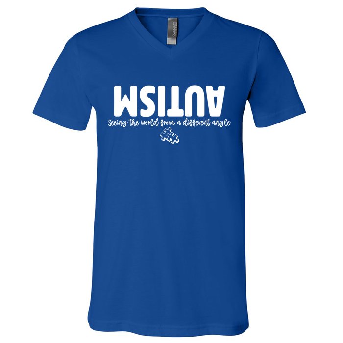 Autism Seeing The World From A Different Angle V-Neck T-Shirt