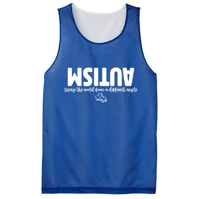 Autism Seeing The World From A Different Angle Mesh Reversible Basketball Jersey Tank