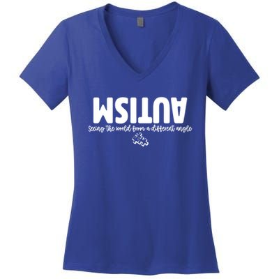 Autism Seeing The World From A Different Angle Women's V-Neck T-Shirt