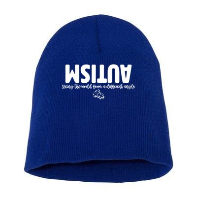 Autism Seeing The World From A Different Angle Short Acrylic Beanie